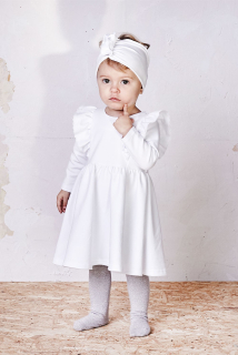 Dívčí/ kojenecké šaty bílé s čelenkou Emilka
