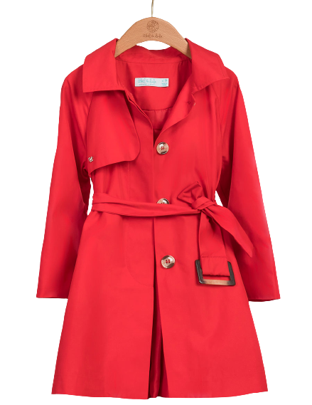 dívčí kabát červený