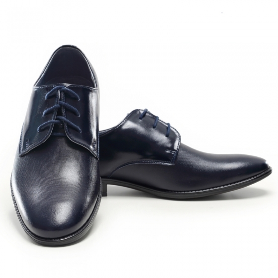 Chlapecké boty kožené společenské tmavě modré B6 32-38