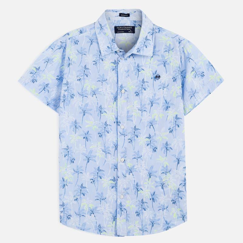 Chlapecká košile Mayoral modrá palmy 6149