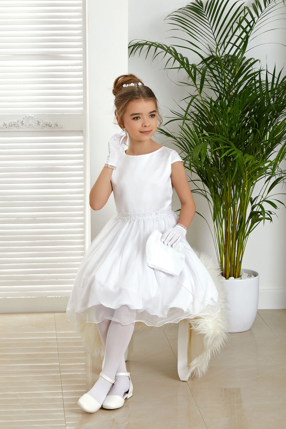 Dívčí šaty Mila bílé  Emma