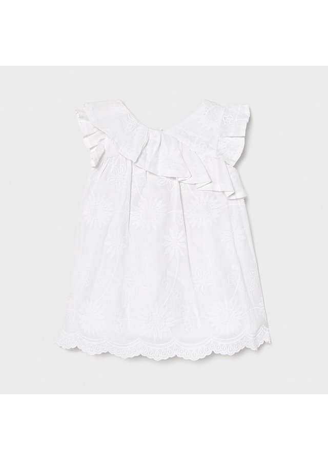 Dívčí šaty bílé vyšívané Mayoral 1990
