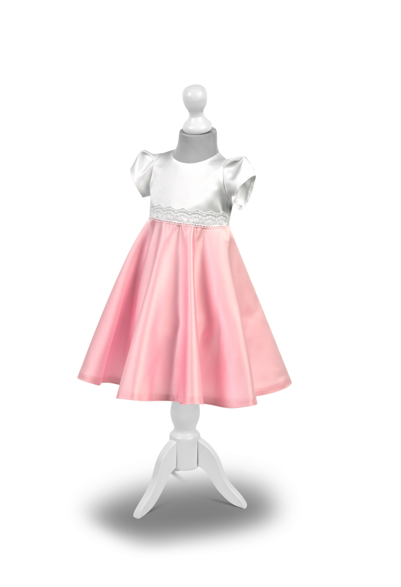 Dívčí šaty bílo růžové Migotka MK36  