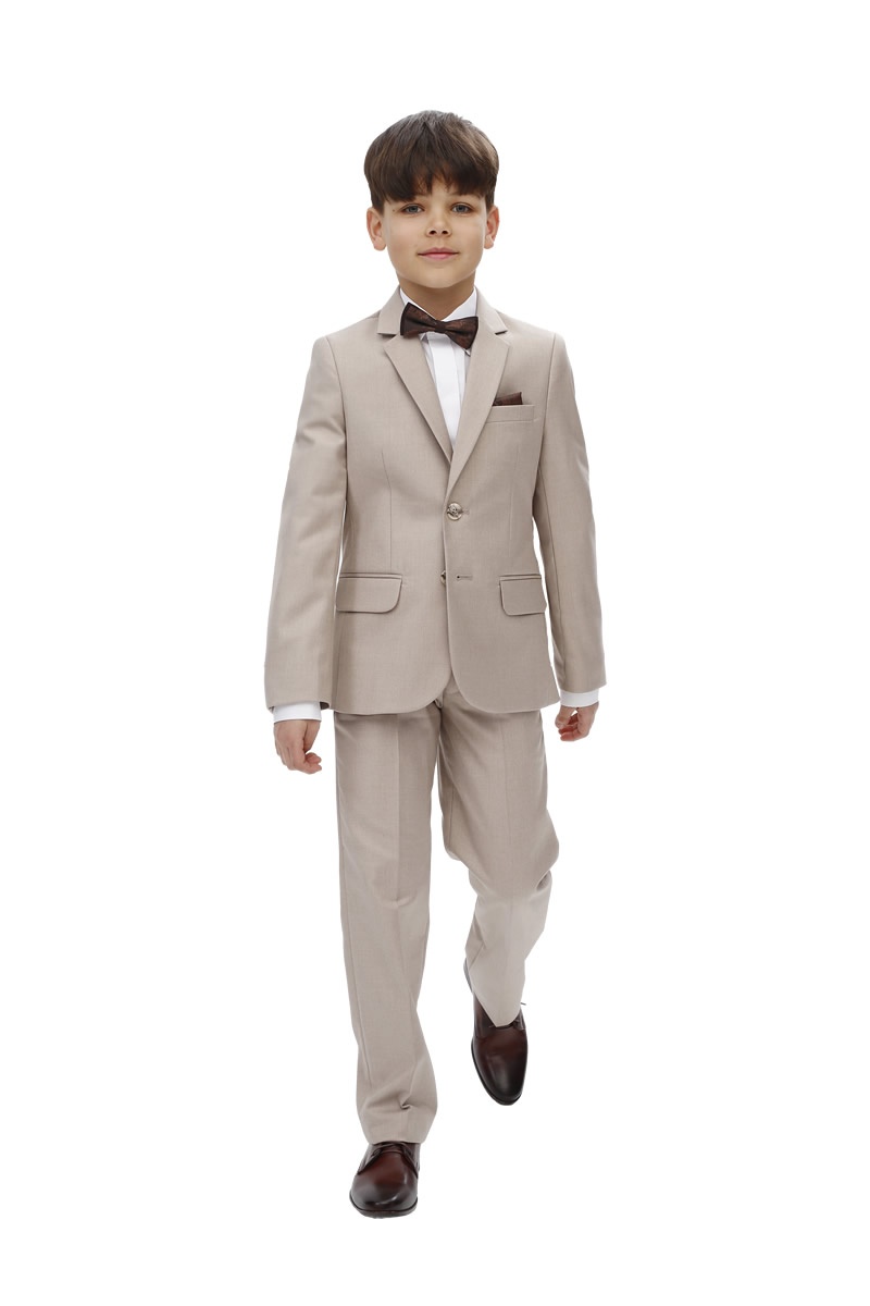 Chlapecký oblek k prvnímu svatému přijímání světle béžový PEDRO  2-dílný 122-152