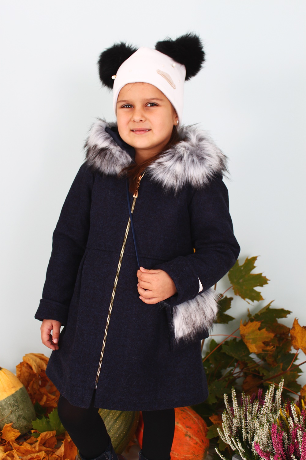 Dívčí kabát Zara modrý s kabelkou Tylkomet