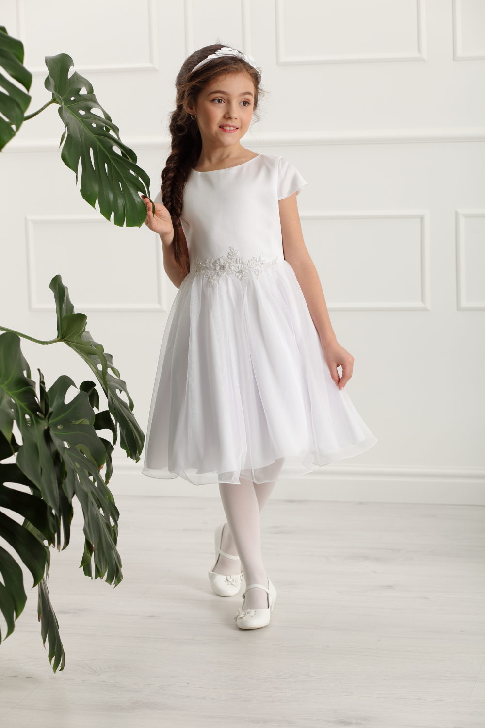 Dívčí šaty 262 bílé Emma