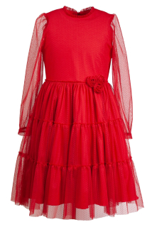 Divčí luxusní šaty červené Anasta Alda