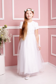 Dívčí šaty Edith XL bílé dlouhé XL postava