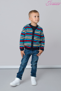 Chlapecký svetr barevný s pruhy Jomar 752