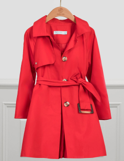 Dívčí luxusní červený jarní/podzimní  kabát Abel&Lula