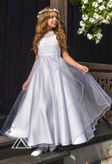 Dívčí bílé šaty Laura MK19