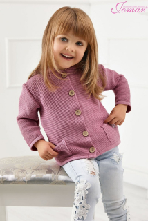 Dívčí svetr růžový s kapucí Jomar 730