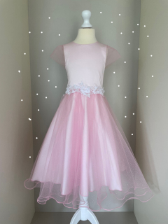 Dívčí luxusní šaty Klára růžové s tylem MK27