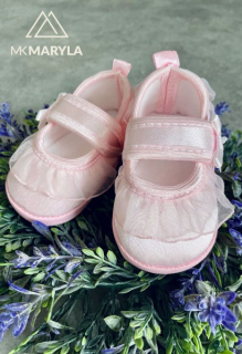 Dívčí/ kojenecké růžové společenské boty MK35