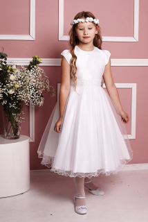 Dívčí šaty Delfina bílé postava XL