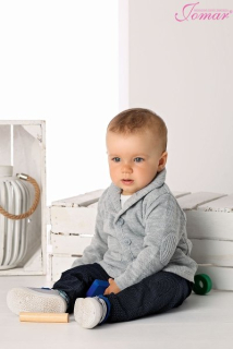 Chlapecký šedý svetr, sako, Jomar 417 baby