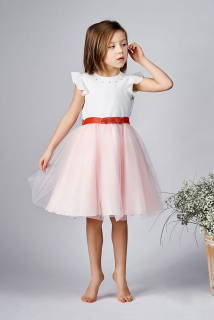 Dívčí šaty Grace růžovo bílé