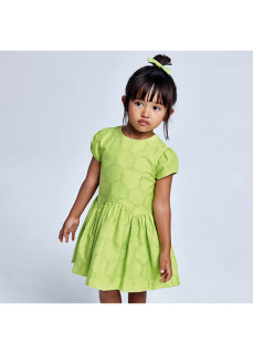 Dívčí šaty Mayoral žakarové zelené pistáciové 3920