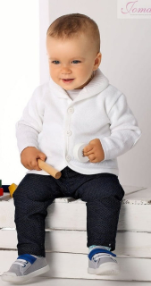 Chlapecký bílý svetr ala sako Jomar 417 baby