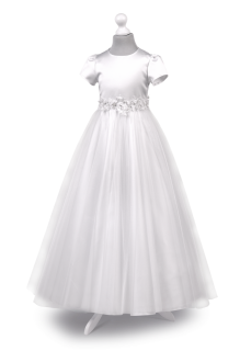 Dívčí bílé šaty s tylem Tosia BZ - 072 