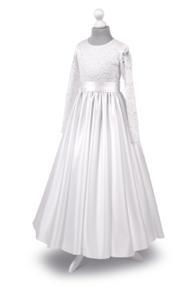 Dívčí šaty  bílé s tylem Anna BZ - 027
