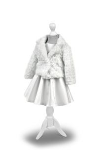 Dívčí luxusní kabátek bílá kožešinka MK29
