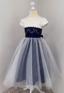 Dívčí luxusní šaty Blanka GRA - 127 bílo modré 