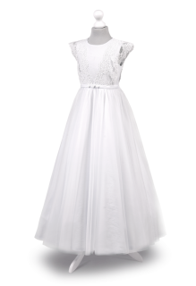 Dívčí bílé šaty s tylem Tosia BZ - 051