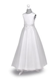 Dívčí bílé šaty s tylem Laura BZ - 140