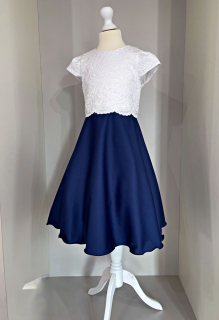 Dívčí luxusní šaty Maja GRA - 059 bílo modré 