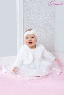 Dívčí bolerko baby kožešinka bílá Jomar 859